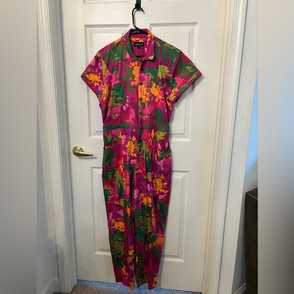 Colorful Floral Jumpsuit - Picture 7 of 12
